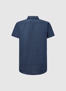 Pepe Jeans Parker Short Sleeve Linen Shirt Washed Navy