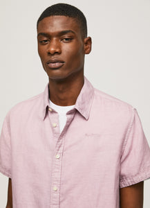 Pepe Jeans Parker Short Sleeve Linen Shirt Washed Pink