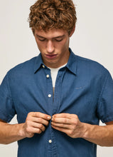Load image into Gallery viewer, Pepe Jeans Parker Short Sleeve Linen Shirt Washed Navy