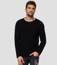 Load image into Gallery viewer, Replay Hyperflex Waffle Knit Jumper Black
