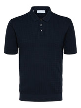 Load image into Gallery viewer, Selected Homme Madden Cable Knit Polo Navy