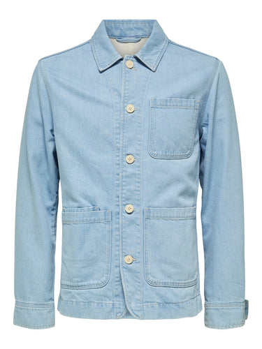 Selected Homme Paolo Denim Overshirt Light Blue
