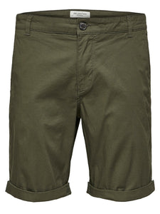 Selected Homme Paris Chino Shorts Olive