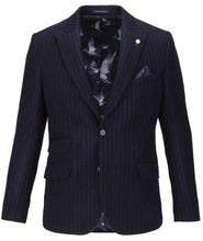 Load image into Gallery viewer, Guide London Chalk Stripe Jacket Navy