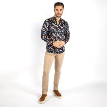 Load image into Gallery viewer, Claudio Lugli Feather Shirt Navy