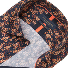 Load image into Gallery viewer, Guide London Flower and Stem Print Shirt Navy Orange