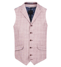 Load image into Gallery viewer, Guide London Checked Linen Mix Waistcoat