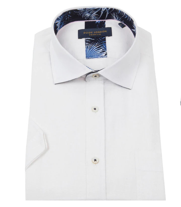Guide London Linen Blend Shirt White