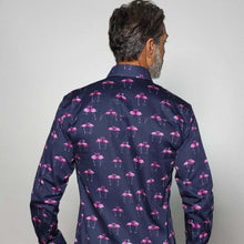 Load image into Gallery viewer, Claudio Lugli Flamingo Print Shirt Navy
