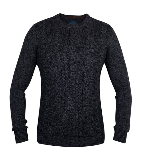Guide London Cable Knit Jumper Grey Black