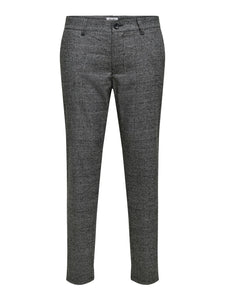 Only & Sons Mark Check Trouser Grey
