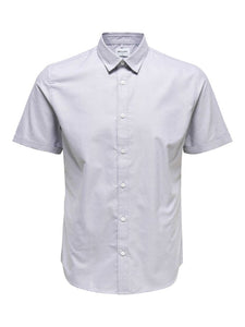 Only & Sons Short Sleeved Oxford Shirt Lilac