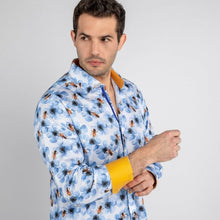 Load image into Gallery viewer, Claudio Lugli Bee Print Shirt Blue