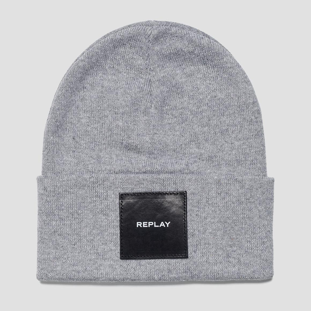 Replay Beanie Hat Grey