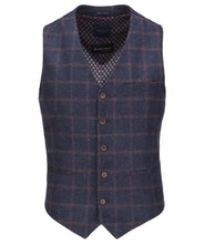 Load image into Gallery viewer, Guide London Brushed Tweed Check Waistcoat Blue